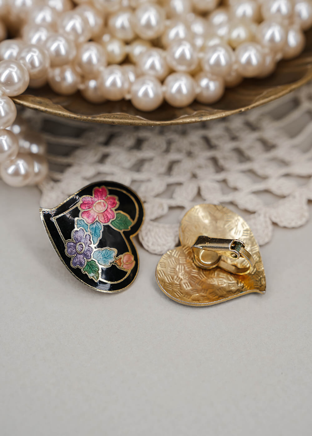 Boucles d'oreilles Email Coeur