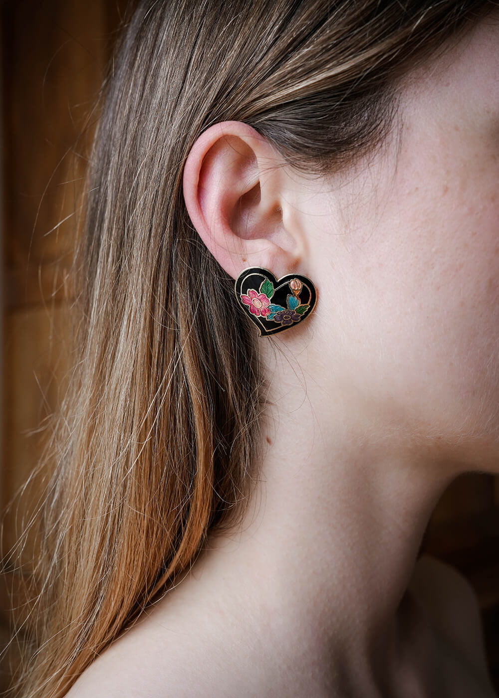 Boucles d'oreilles Email Coeur