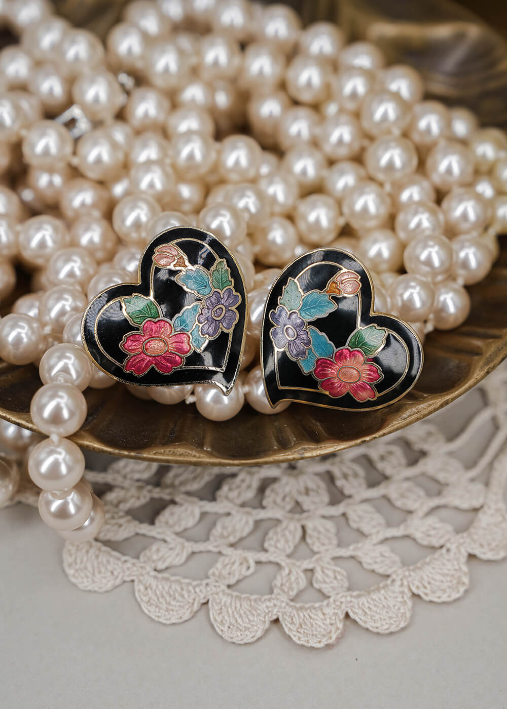 Boucles d'oreilles Email Coeur