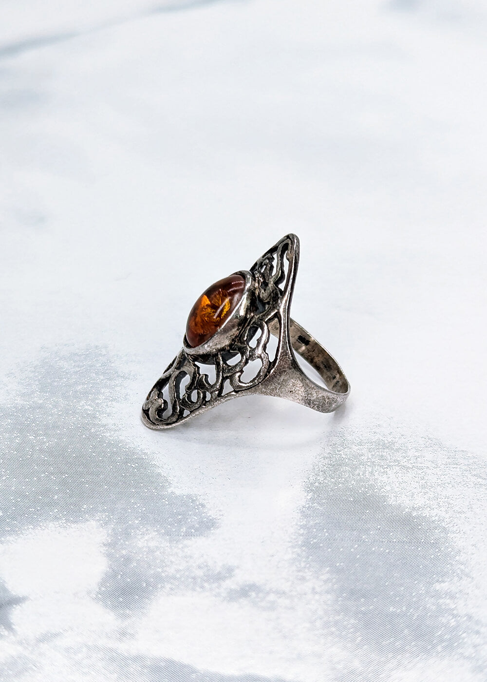 Bague Ambre Ajourée